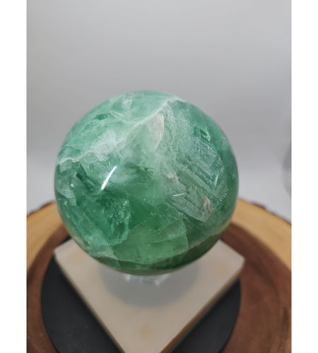 2.84Natural Rainbow Fluorite Quartz Crystal Sphere Ball Polished Healing