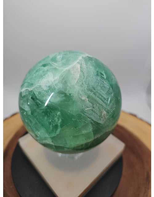 Load image into Gallery viewer, 2.84Natural Rainbow Fluorite Quartz Crystal Sphere Ball Polished Healing
