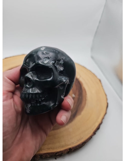 Load image into Gallery viewer, Moss Agate Skull 1.37lb
