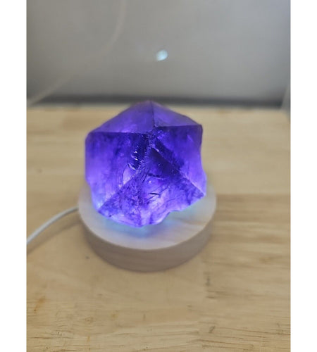 294G Top natural amethyst backbone Scepter mineral specimen earth healing.W/ Led