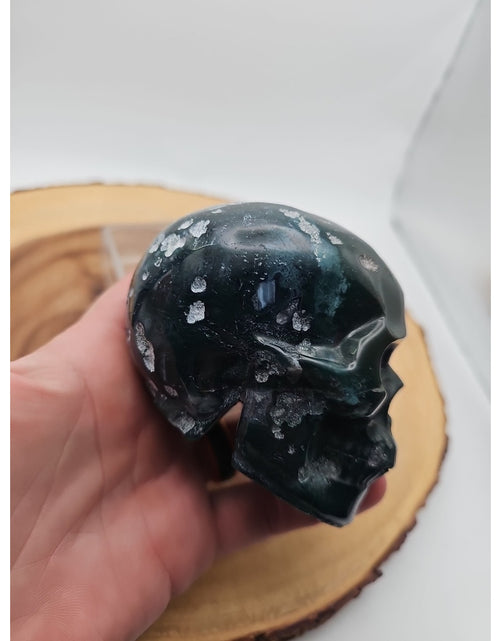 Load image into Gallery viewer, Moss Agate Skull 1.37lb
