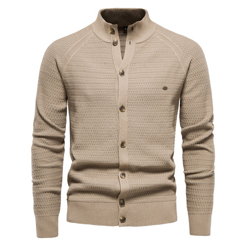 Load image into Gallery viewer, Button Mock Neck Men&#39;s Cardigan
