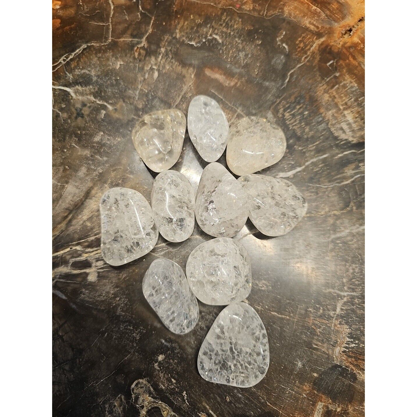 5 Pack Crackel Quartz Tumbled Stones: