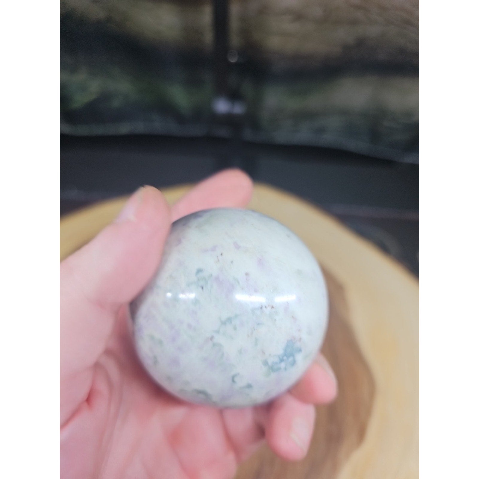 Natural Quartz Crystal Jasper Sphere Ball Polished 63mm &stand