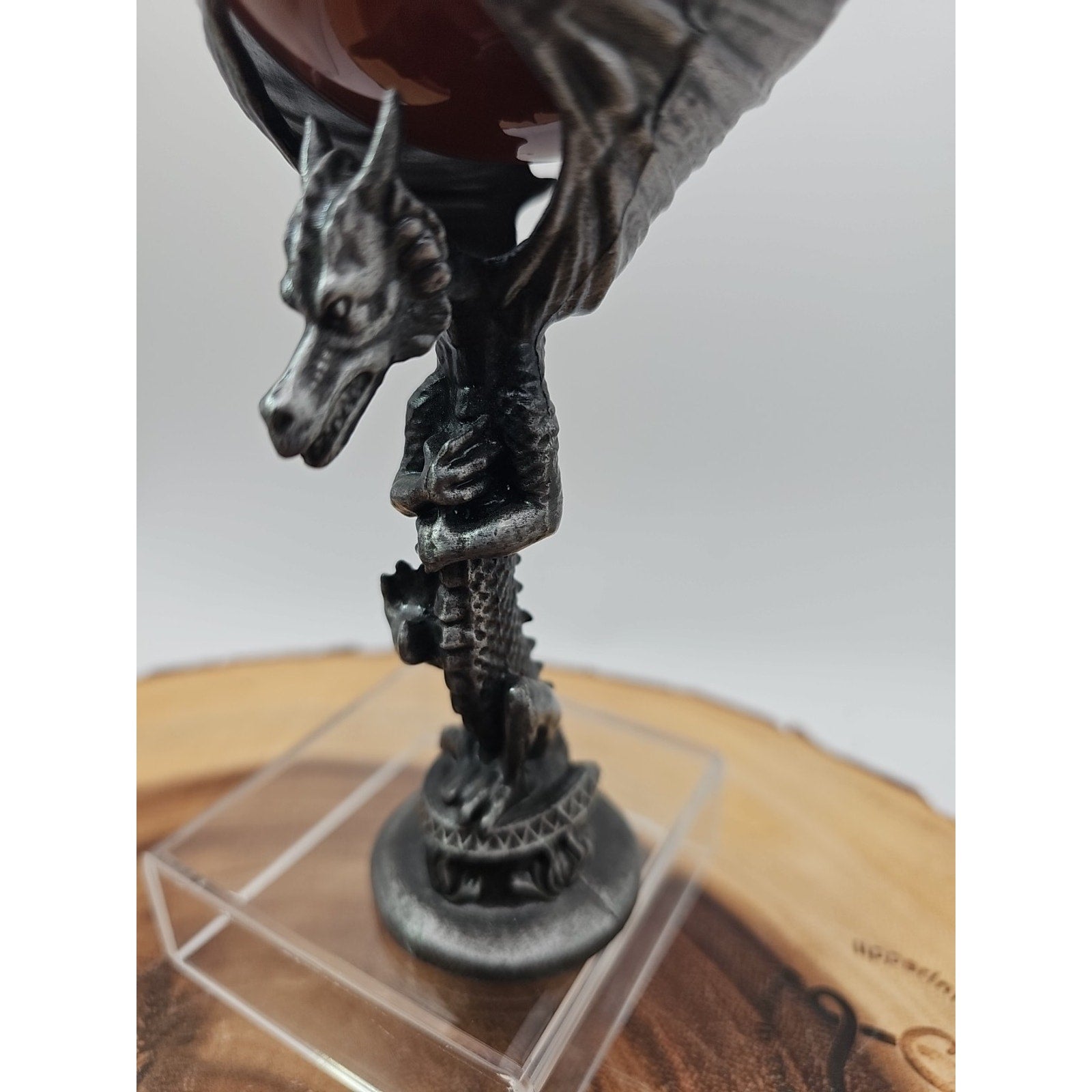 1.3lb 75mm Carnelian Quartz W/Dragon Stand