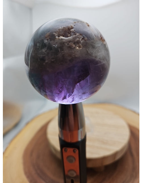 Load image into Gallery viewer, 1.10lb Natural Rainbow Fluorite Quartz Crystal Sphere Ball Polished
