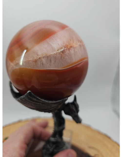 Load image into Gallery viewer, 1.3lb 75mm Carnelian Quartz W/Dragon Stand
