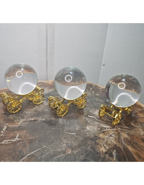 Load image into Gallery viewer, 3 LONGWIN 60MM Crystal Ball Divination Glass Sphere W/Stands
