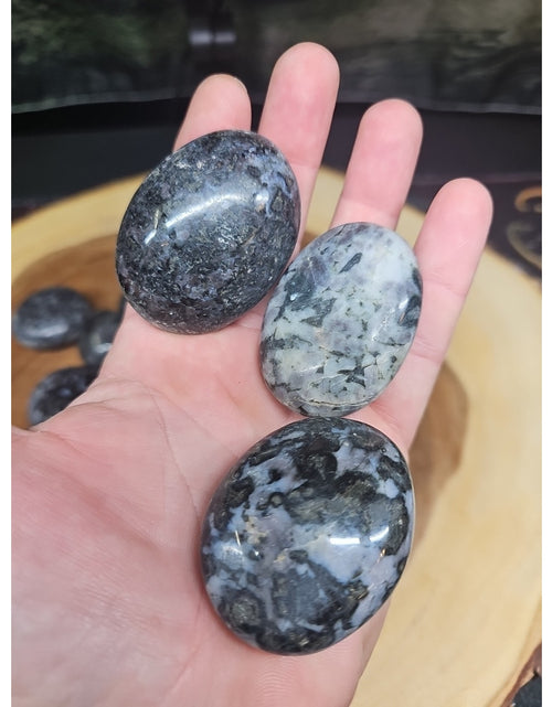 Load image into Gallery viewer, 5Pcs Natural Polychrome Merlinite Gabbro Crystal Palm Stone
