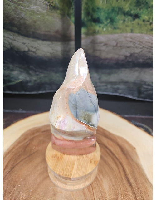 Load image into Gallery viewer, 1.20LB 1Pcs Natural Polychrome Ocean Jasper Crystal Flame Point Carved Healing
