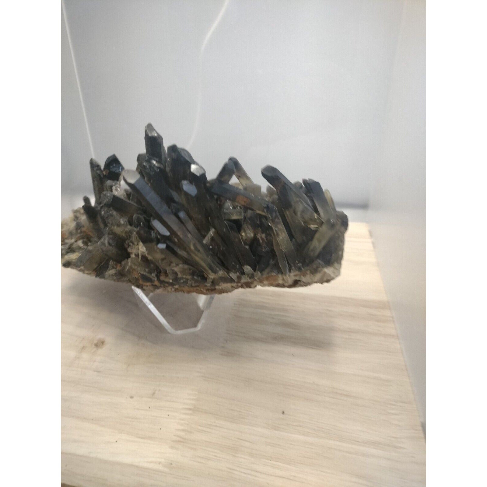 3lb Natural Beautiful Black Quartz Crystal Cluster Mineral Specimen