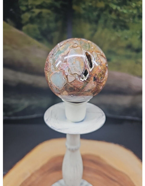 Load image into Gallery viewer, Ocean Jasper Agate Sphere 64mm W/Stand
