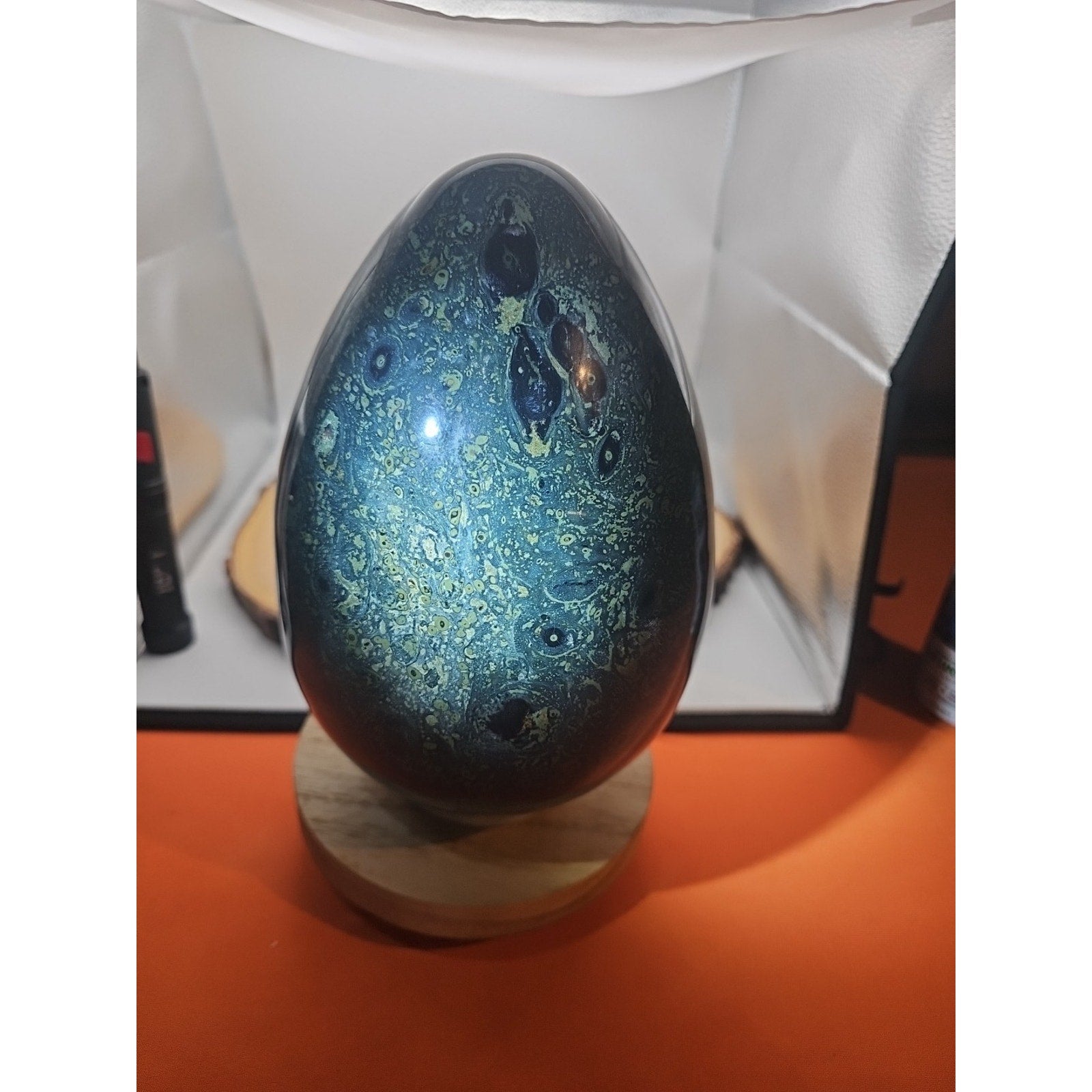 15.2LB Natural Kambaba Jasper Quartz Crystal With Jade Ring Stand