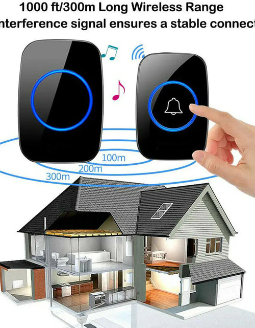 Load image into Gallery viewer, Wireless Doorbell Chime Waterproof Plugin Receiver Adjustable Volume 1000FT Kit
