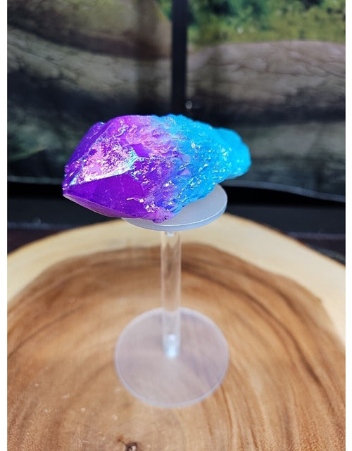 Load image into Gallery viewer, Titanium Aura Quartz Crystal With Stand
