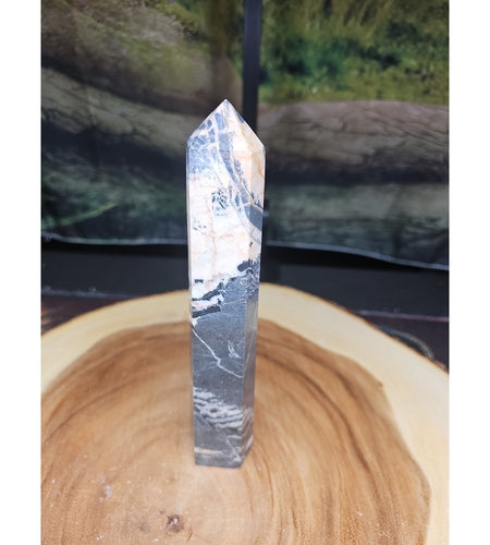 Zebra Stone Tower 390g 7.3/4 In Tall
