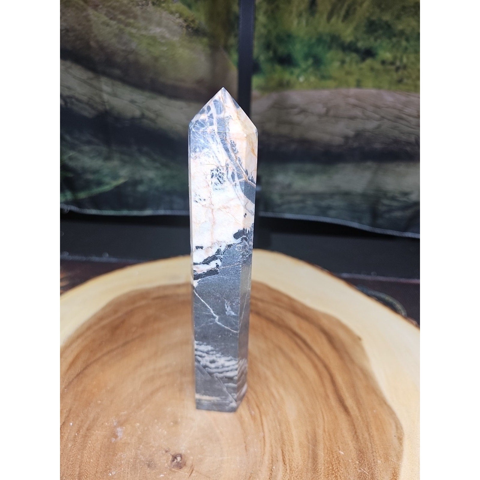 Zebra Stone Tower 390g 7.3/4 In Tall