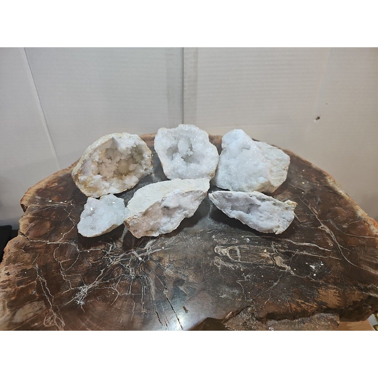 6pcs 2.72lbs Lot Geode Crystal Moroccan Quartz