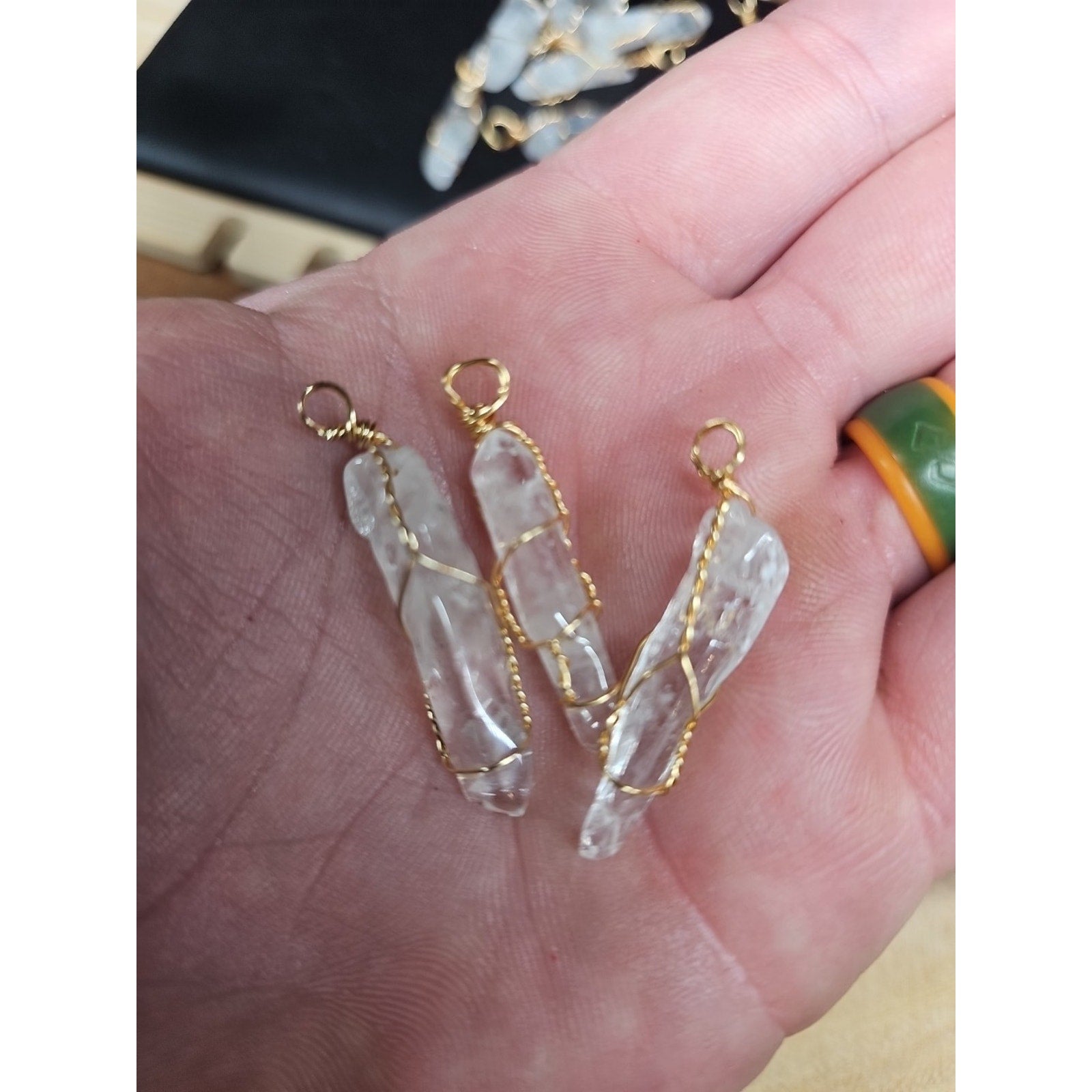 Wire Wrap Quartz Crystal Lot Of 19