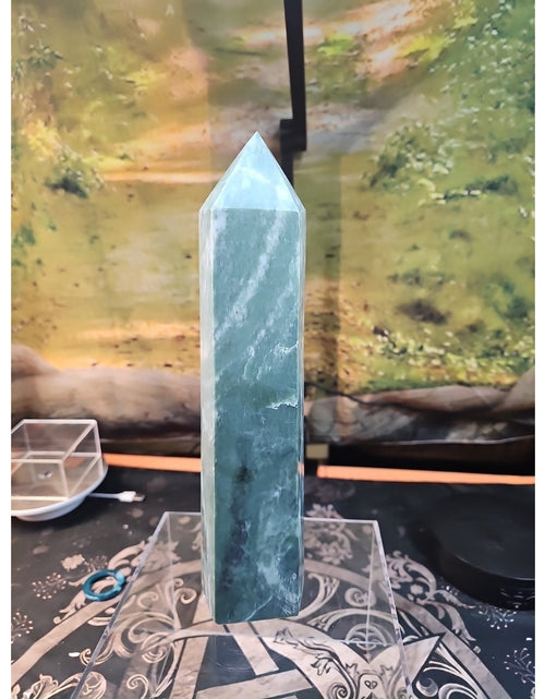Load image into Gallery viewer, 5.04lbs 11.5in Tall Green Jasper Crystal Point Tower Healing
