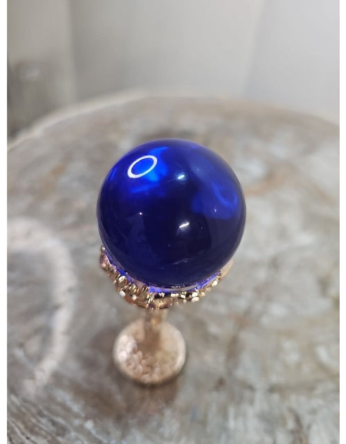 Load image into Gallery viewer, Blue Quartz Crystal Sphere 40mm 80g W/ Stand Beautiful piece!!
