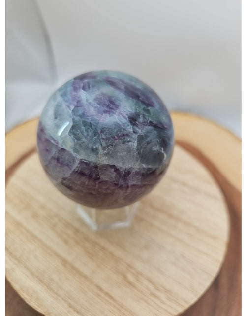 Load image into Gallery viewer, 1.09lb Natural Rainbow Fluorite Quartz Crystal Sphere Ball Polished
