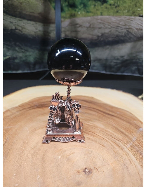 Load image into Gallery viewer, Black Obsidian Quartz Sphere 50mm W/Stand
