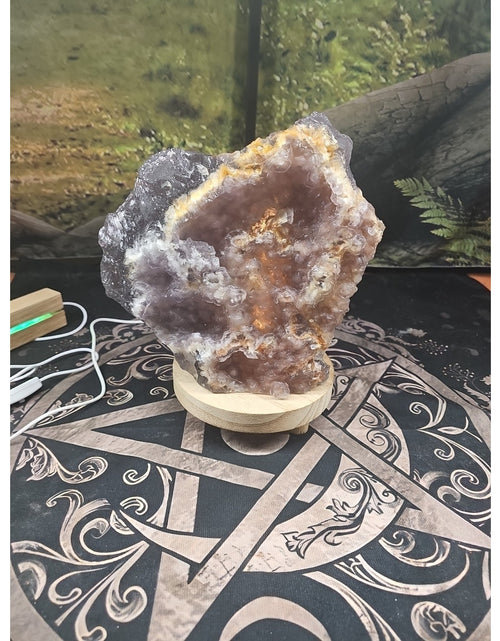 Load image into Gallery viewer, 11.9LB Natural fluorite quartz crystal Cluster specimen W/led Back Light Stand
