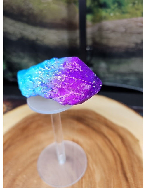 Load image into Gallery viewer, Titanium Aura Quartz Crystal With Stand
