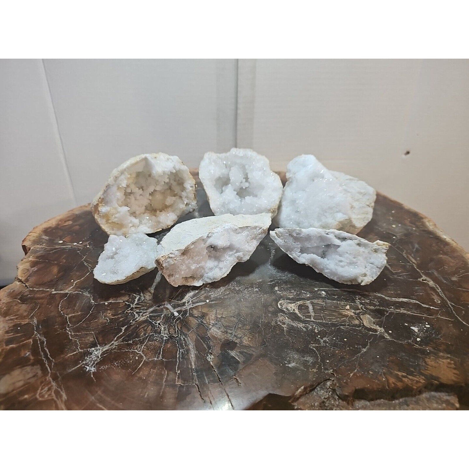 6pcs 2.72lbs Lot Geode Crystal Moroccan Quartz
