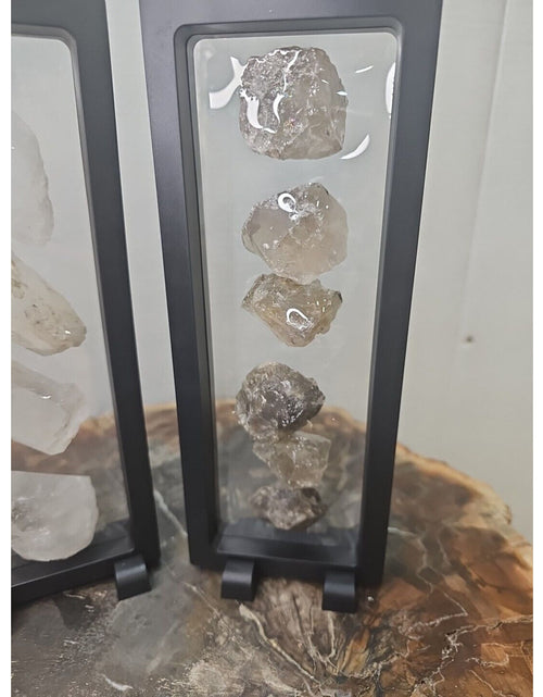 Load image into Gallery viewer, Quartz Crystal &amp; Smokey Quartz W/Stands Total Weight 1.33lbs Great Show Item
