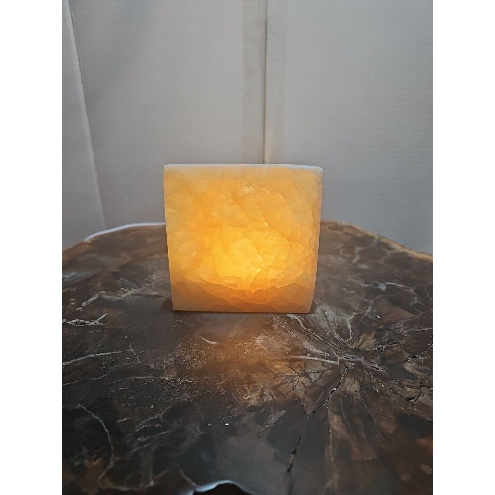 Peach Selenite Charging Base For Crystals No Led Only Base