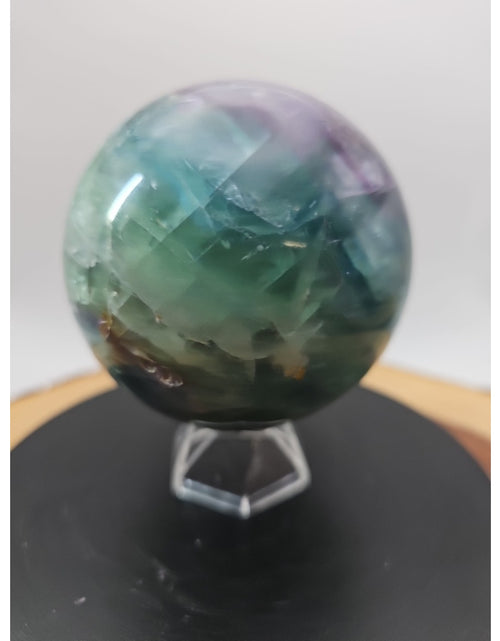 Load image into Gallery viewer, 2.11lbs Natural Rainbow Fluorite Quartz Crystal Sphere Ball Polished Healing
