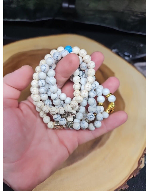 Load image into Gallery viewer, Natural Howlite Stone Bracelets 7pc Set
