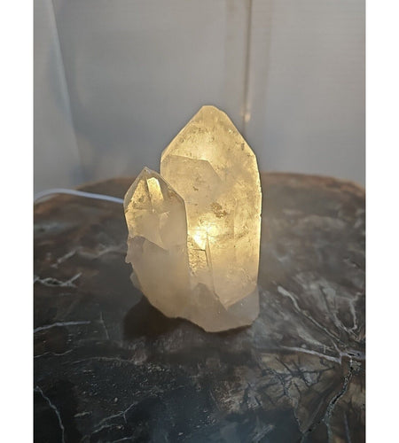 429g White Quartz Crystal Cluster W/ Led Light