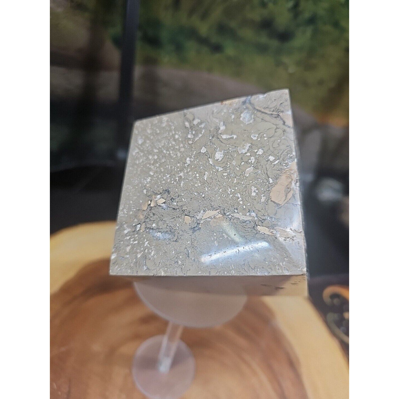 2.41LB 1Pcs Natural Ocean Jasper Onyx Quartz Crystal Geode Square Heptahedron