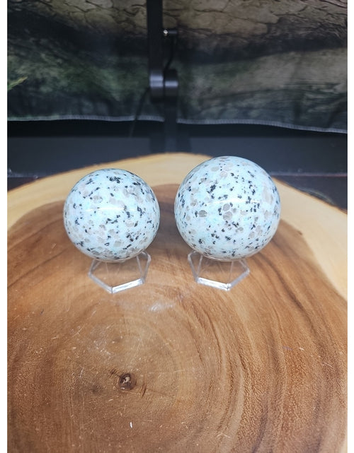 Load image into Gallery viewer, 2Pcs A Set Of Natural Quartz Crystal Jasper Sphere Ball Polished 50-60mm &amp;stand
