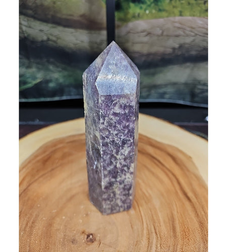 1ea Natural Purple Mica Lepidolite Crystal Point Tower Africa 505g