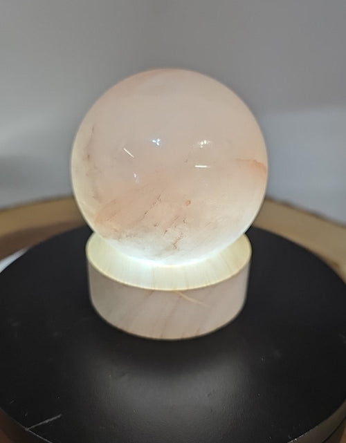Load image into Gallery viewer, Quartz Crystal Sphere W/led Light Stand 63mm Avg
