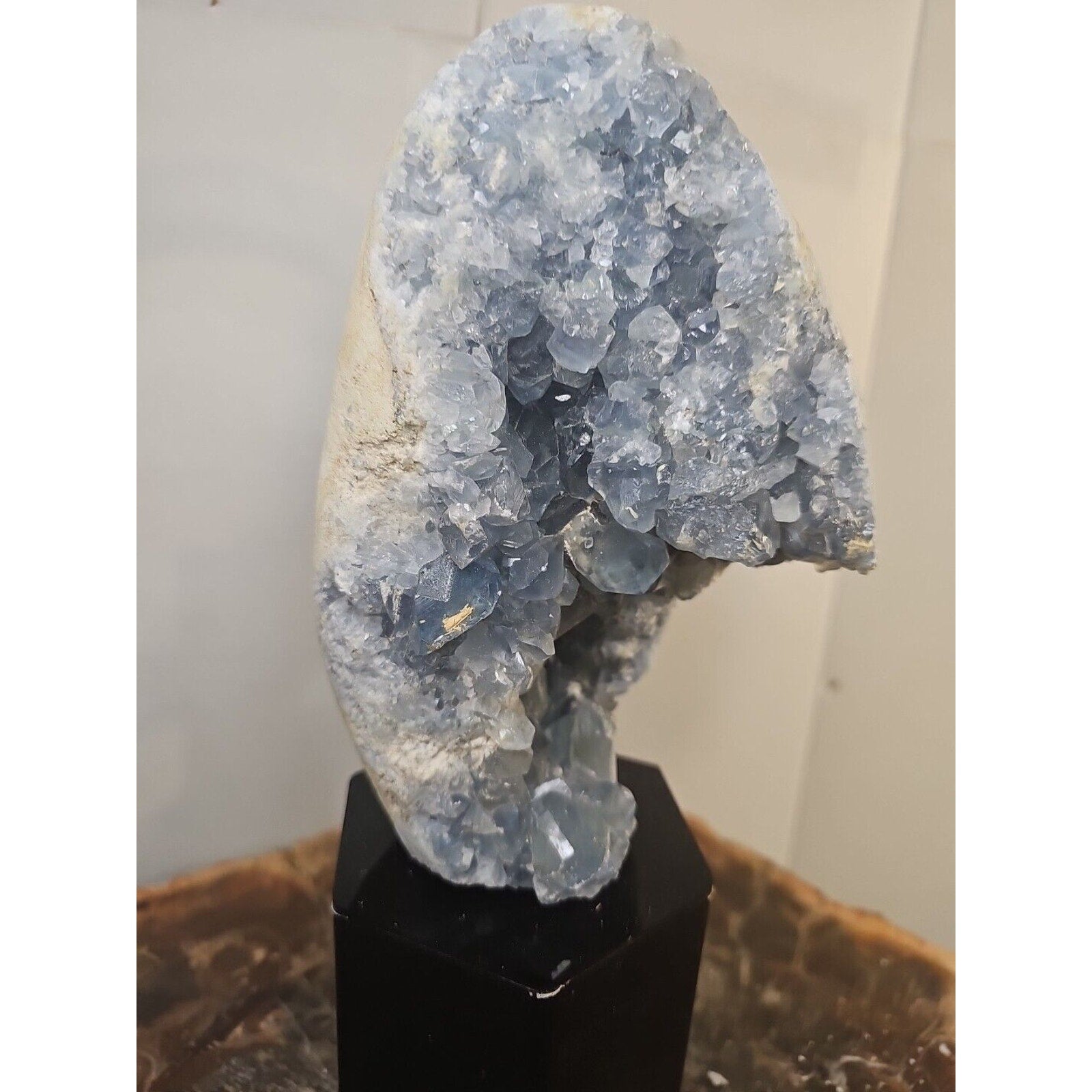 4.90lbs Natural Baby Blue Celestite Quartz Crystal Geode Cluster Points Brazil