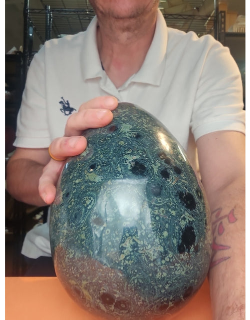 Load image into Gallery viewer, 15.2LB Natural Kambaba Jasper Quartz Crystal With Jade Ring Stand
