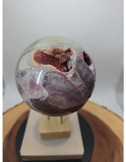 Load image into Gallery viewer, Rainbow Fluorite Quartz Crystal Sphere - Polished Healing
