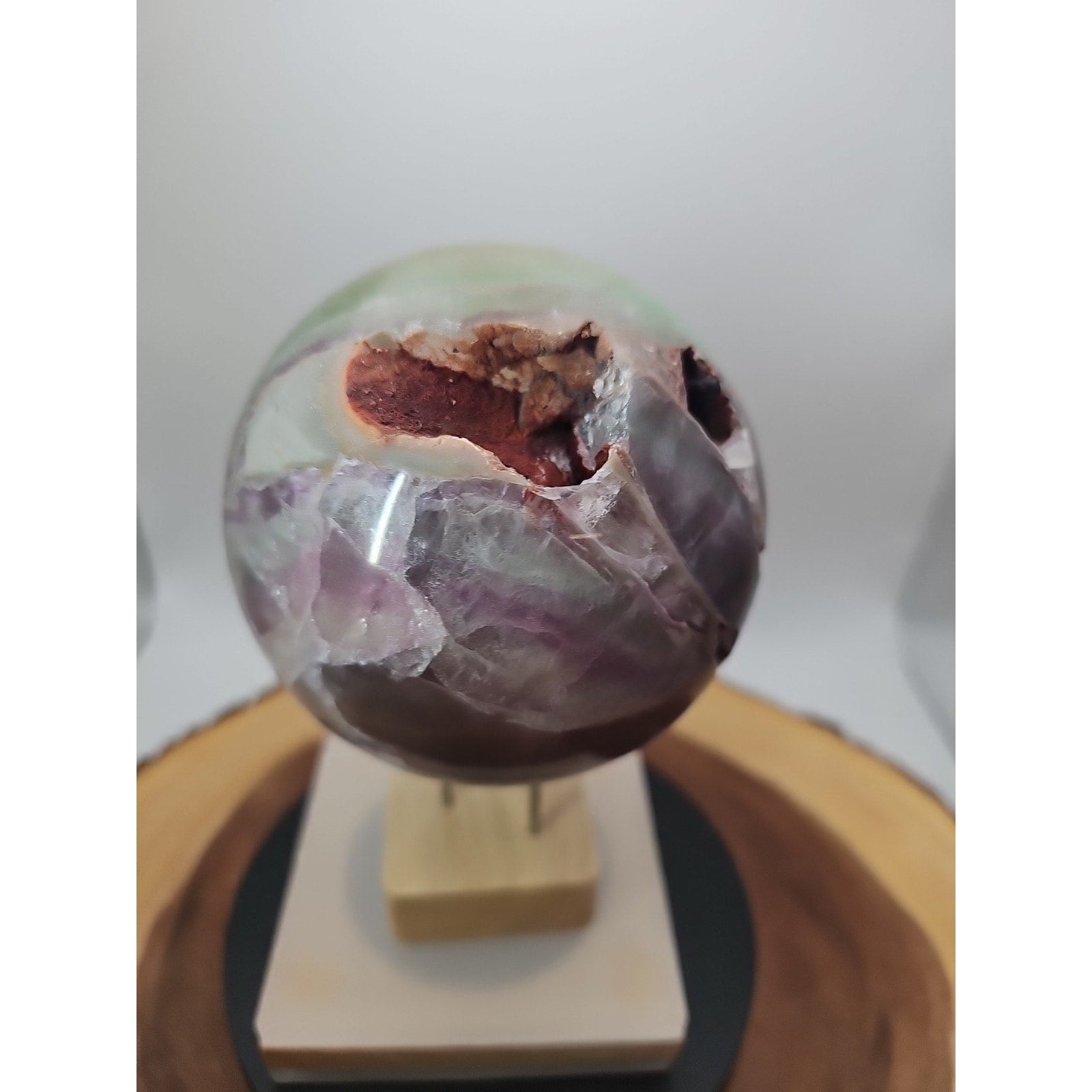 Rainbow Fluorite Quartz Crystal Sphere - Polished Healing