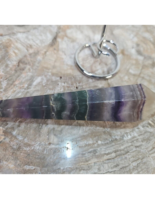 Load image into Gallery viewer, 255g Fluorite crystal scepter 7in Long W/STAND
