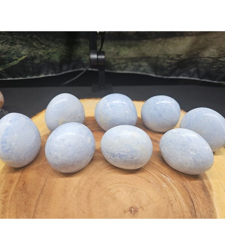 1lb 2pcs Natural Baby Blue Celestite Quartz Crystal Palm Stone Decoration