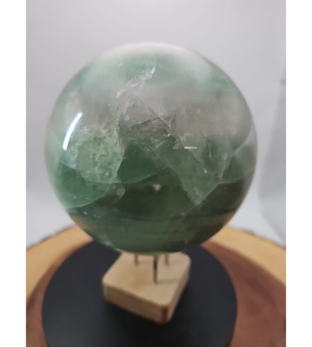 5.43 Natural Green Fluorite Quartz Crystal Sphere Ball Polished Healing