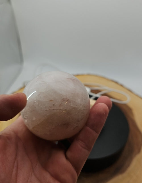 Load image into Gallery viewer, Quartz Crystal Sphere W/led Light Stand 63mm Avg

