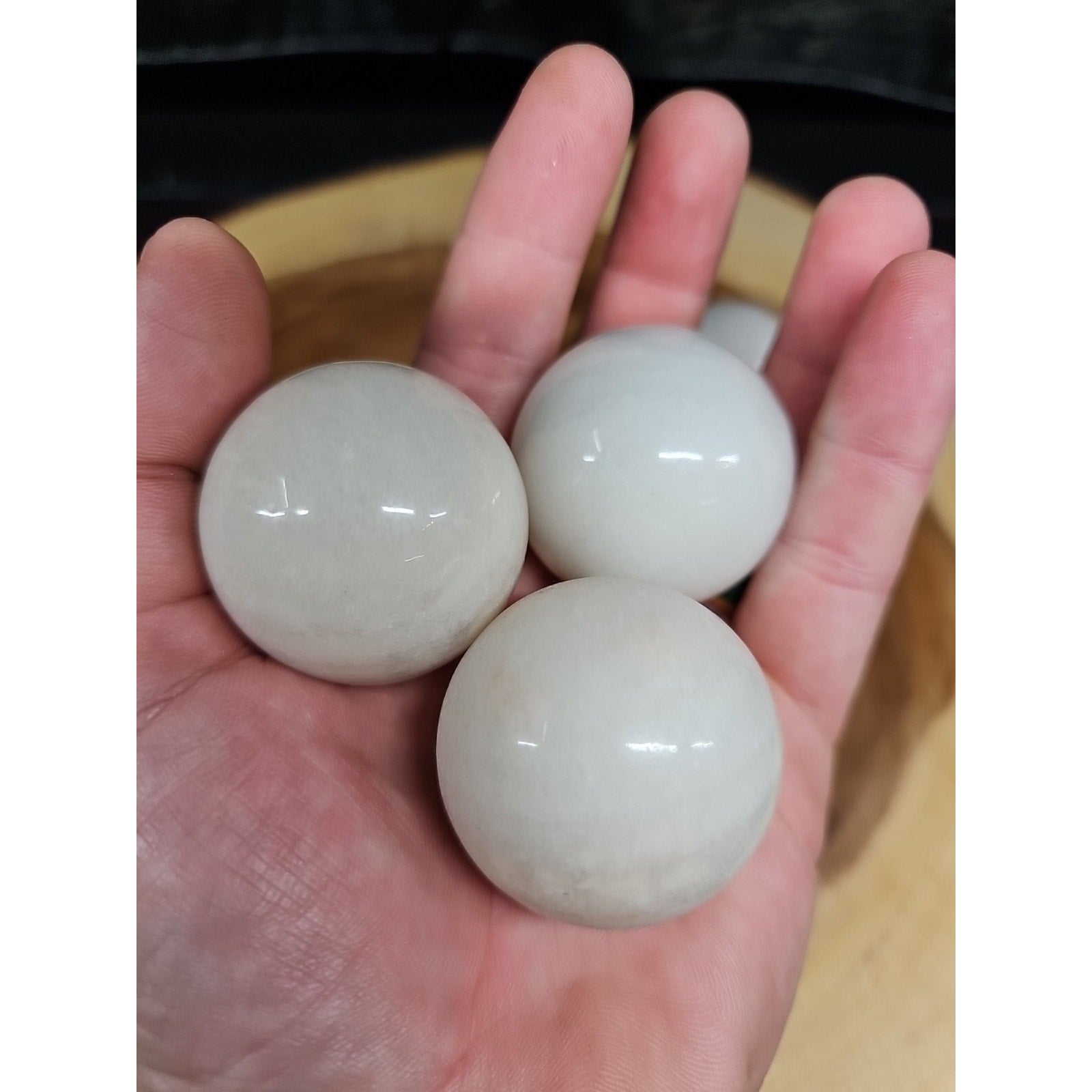 1each Natural Quartz Crystal Jasper Sphere Ball Healing 40mm W/ring Stand Random