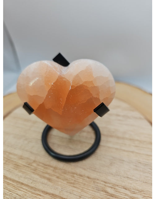 Load image into Gallery viewer, Peach Selenite Palm Stone W/stand 1each
