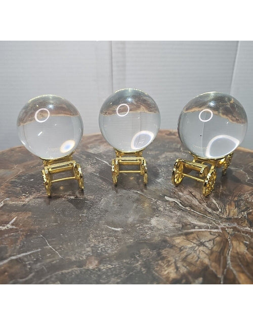 Load image into Gallery viewer, 3 LONGWIN 60MM Crystal Ball Divination Glass Sphere W/Stands
